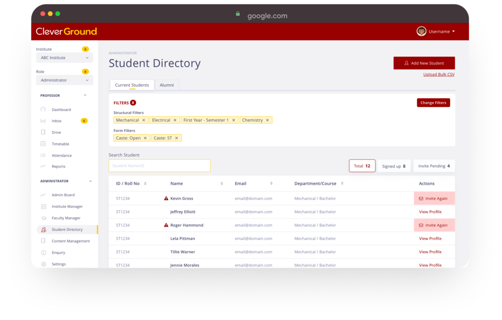 CleverGround - Education Management System Student Record Maintenance